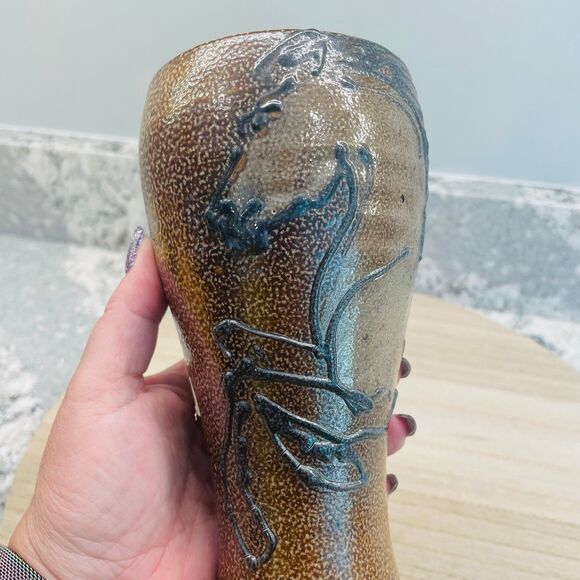 Studio Art Pottery Horse Figure Brown Vase The Owl & the Pussycat Alexandria VA - Picture 2 of 9